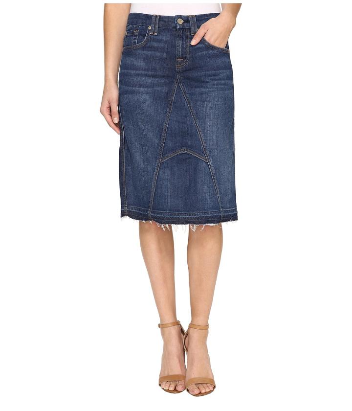 7 For All Mankind - Mini Skirt W/ Released Hem In Eden Port