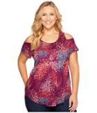 Lucky Brand - Plus Size Floral Cold Shoulder Top