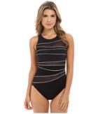 Miraclesuit - Network Piped High Neck One-piece