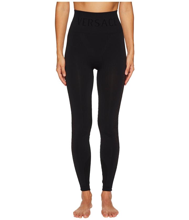 Versace - Seamless Mesh Jersey High Waist Leggings