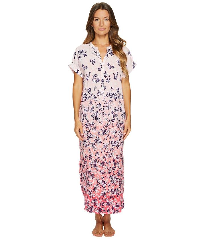 Oscar De La Renta Pink Label - Printed Stretch De Chine Floral Caftan
