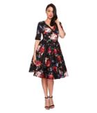Unique Vintage - Delores Swing Dress With Sleeves