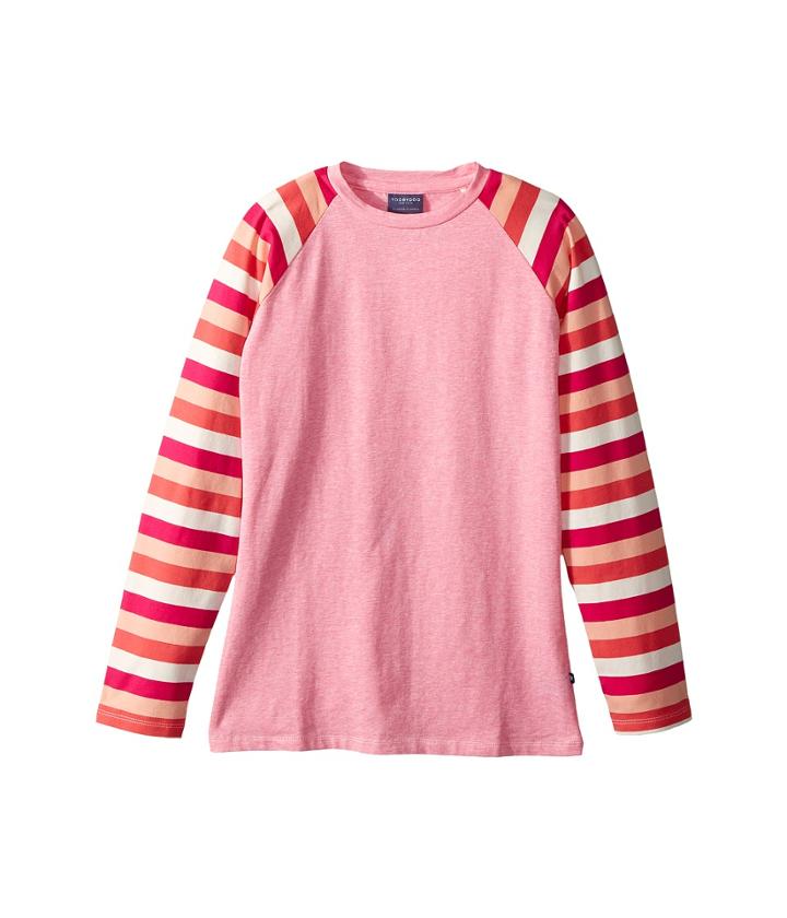 Toobydoo - Heather Tee W/ Stripe Sleeves