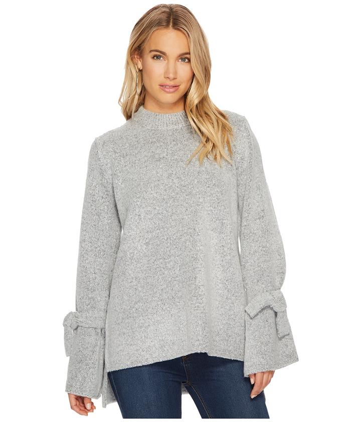 J.o.a. - Tie Sleeve Step Hem Sweater