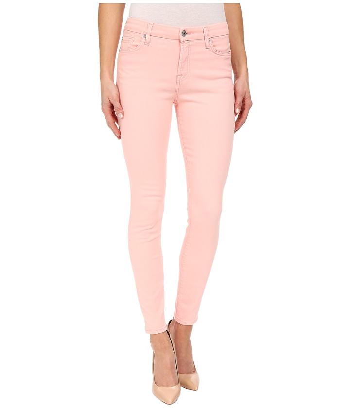 7 For All Mankind - The Mid Rise Ankle Skinny In Strawberry Ice