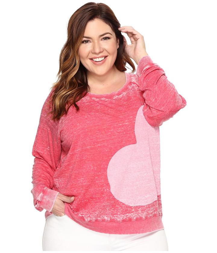 Allen Allen - Plus Size Side Heart Print Sweatshirt