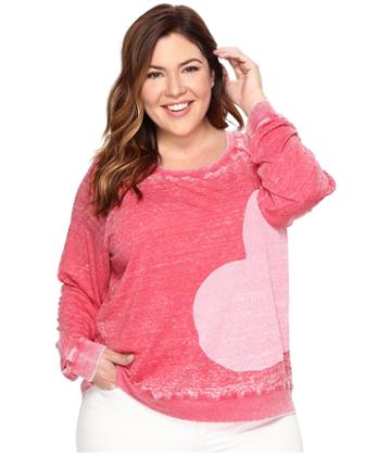 Allen Allen - Plus Size Side Heart Print Sweatshirt