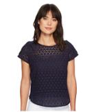 Joules - Nadine Broderie Front/jersey Back Top