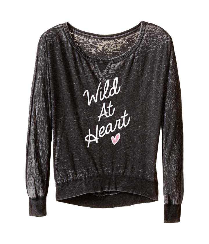 The Original Retro Brand Kids - Burnout Crew Wild At Heart Long Sleeve Pullover