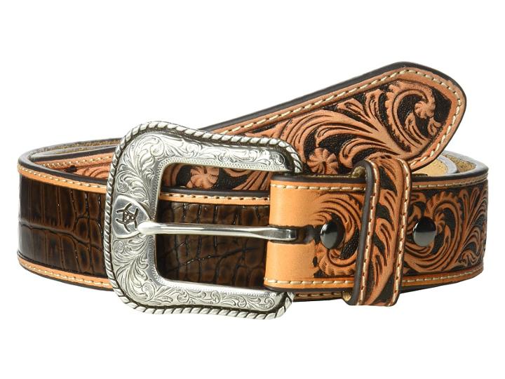 Ariat - Croc Embossed With Turquoise Stone Belt
