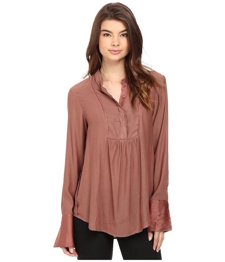 Free People - Pebble Crepe Bird Stripe Pullover