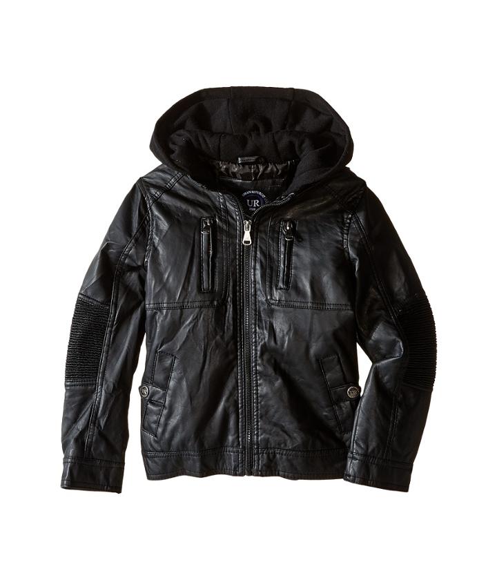 Urban Republic Kids - Faux Leather Jacket W/ Hoodie