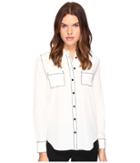 Kate Spade New York - Contrast Stitch Silk Shirt