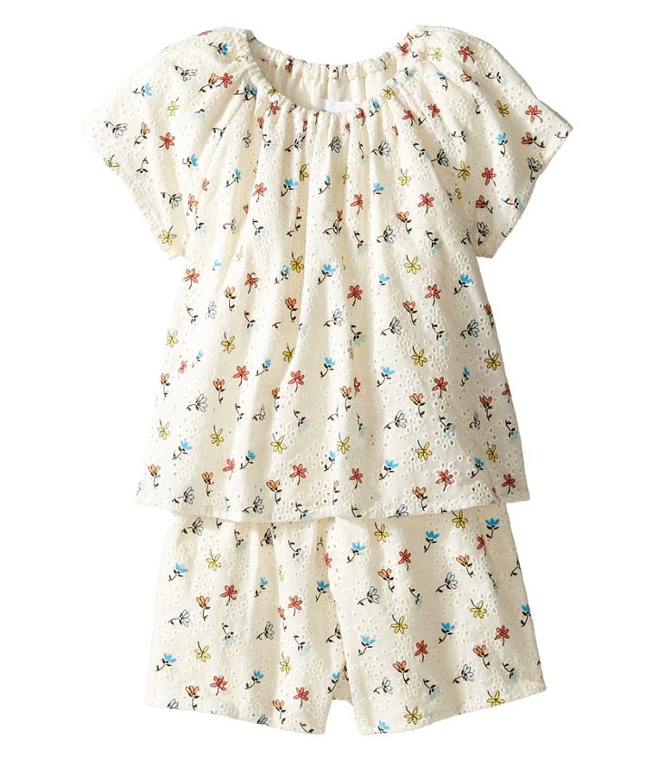 Chloe Kids - Flowers Embroidery Romper