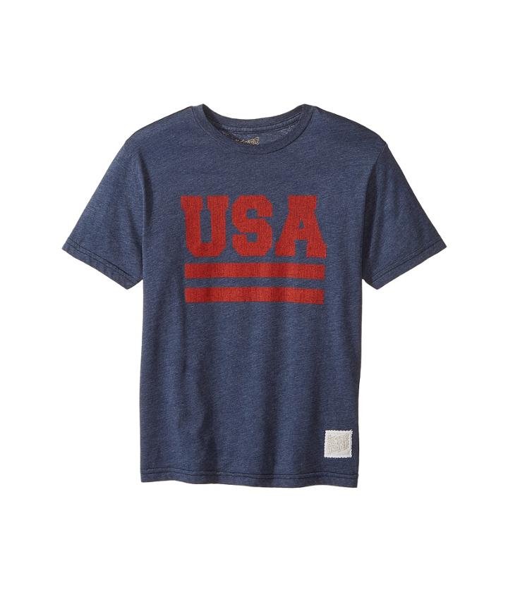 The Original Retro Brand Kids - Short Sleeve Heather Usa Tee
