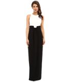 Badgley Mischka - Drape Front Black White Gown