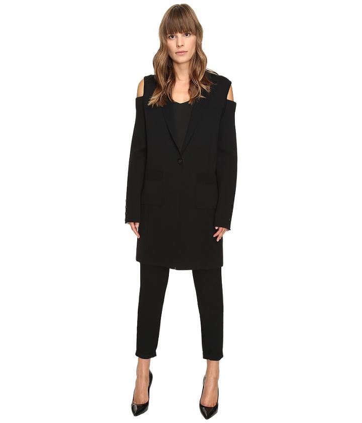 Vera Wang - Long Sleeve Knit Coat W/ Cold Shoulder
