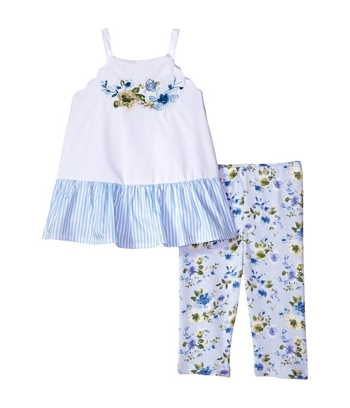 Mud Pie - Floral Tunic And Capris Two-piece Set