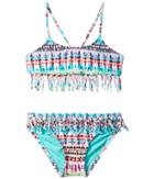 Hobie Kids - Do Or Tie-dye Fringe Bralette And Fringe Hipster Set