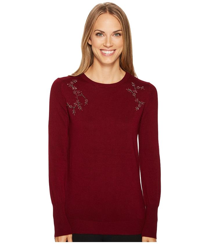 Ivanka Trump - Crew Neck Embelished Sweater