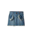 Blank Nyc Kids - Denim Mini Skirt With Ruffle Pocket Detail In Go All Out