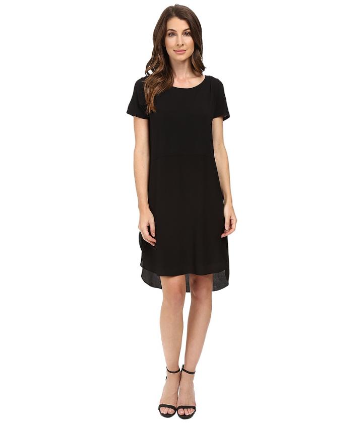 Heather - Silk Overlap Tee Dress