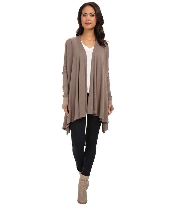 Allen Allen - L/s Open Cardigan W/ Thumbhole Cuffs