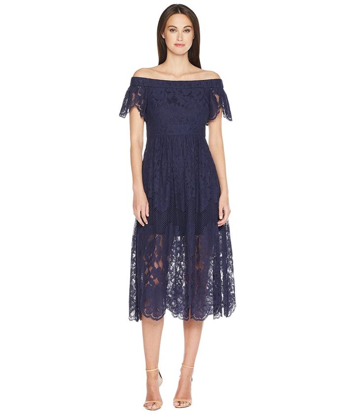 Vince Camuto - Lace Off The Shoulder Midi Dress