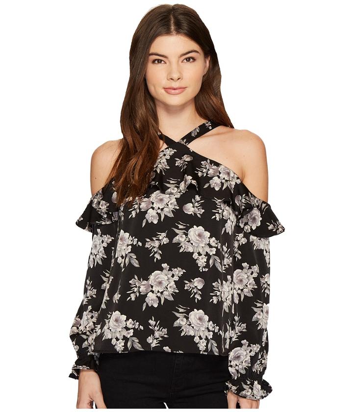 J.o.a. - Cold Shoulder Flare Top