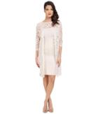 Adrianna Papell - Bow Detail Lace Top Sheath With Long Jacket