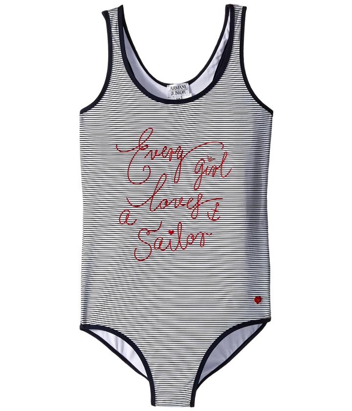 Armani Junior - Stripe Swimsuit Loves The Sea