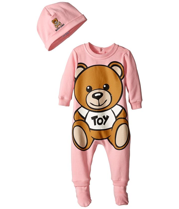 Moschino Kids - Teddy Bear Toy Footie W/ Cap Gift Set