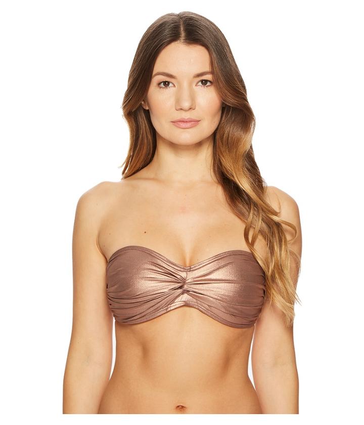 Kate Spade New York - Stinson Beach #71 Bandeau Bikini Top W/ Molded Cups Removable Halter Ties