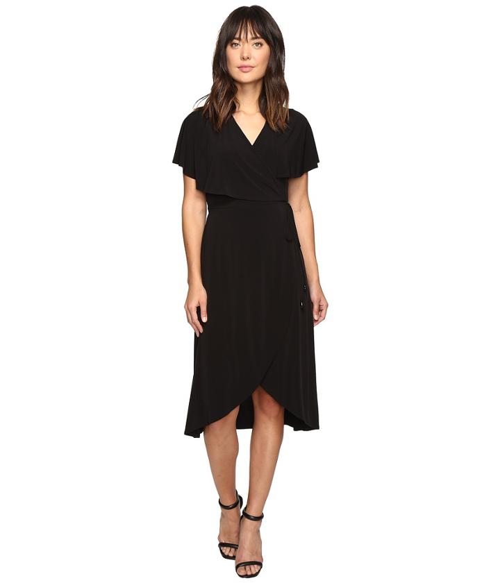 Ivanka Trump - Matte Jersey Faux Wrap Dress With Ruffle Sleeves