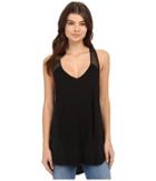 Heather - Silk And Jersey Overlap Back Tank Top