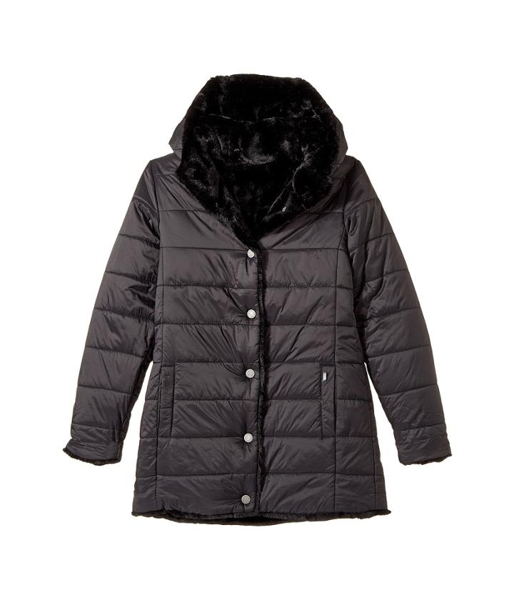 Karl Lagerfeld Kids - Reversible Nylon Coat With Faux Fur