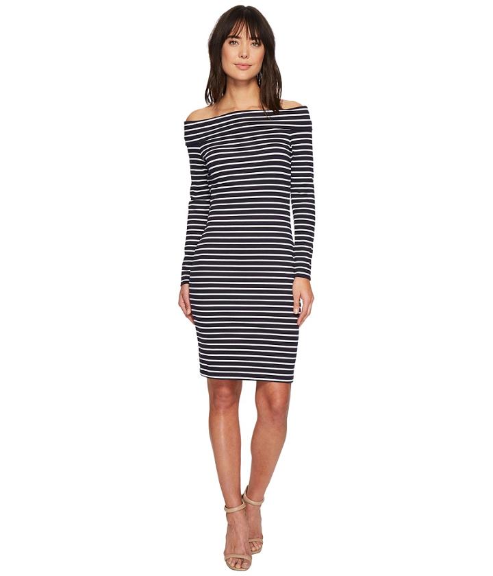 Michael Michael Kors - Striped Off Shoulder Dress