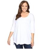 Allen Allen - Plus Size Elbow Sleeve Tee W/ High-low