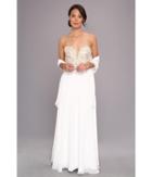 Faviana Glamour Strapless Floral And Mesh Bodice Gown S7325