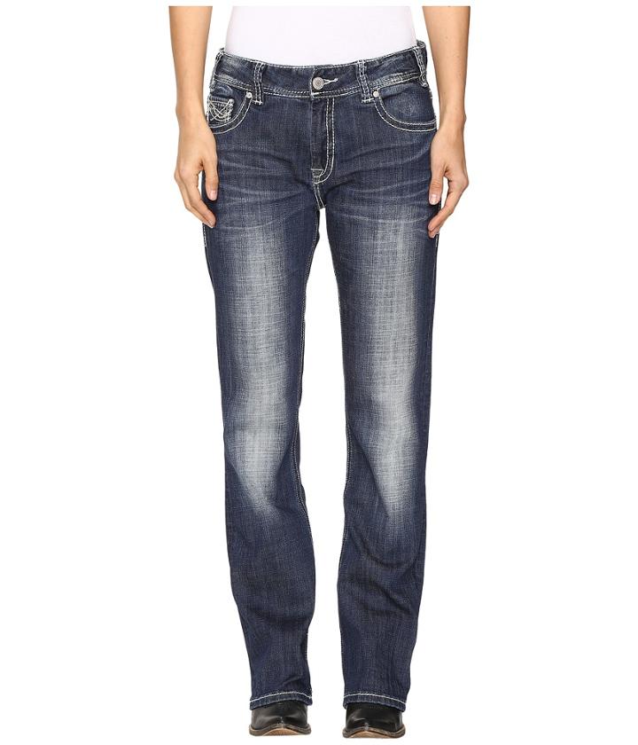 Rock And Roll Cowgirl - Boyfriend Bootcut Jeans In Dark Vintage W2-9624