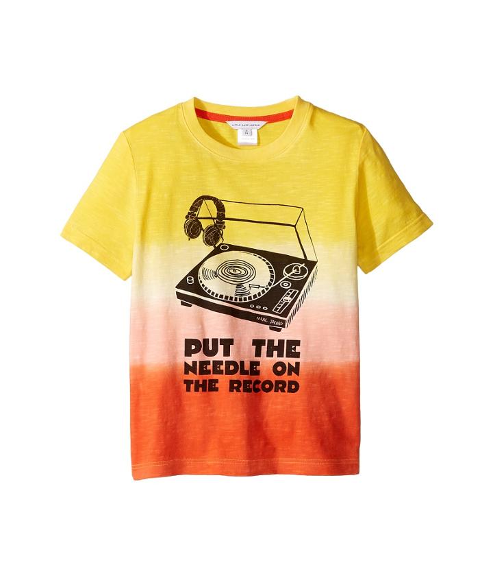 Little Marc Jacobs - Record Or Leopard Print Short Sleeve Tee Shirt