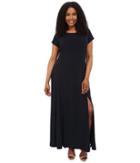 Michael Michael Kors - Plus Size Cap Sleeve Slit Maxi Dress