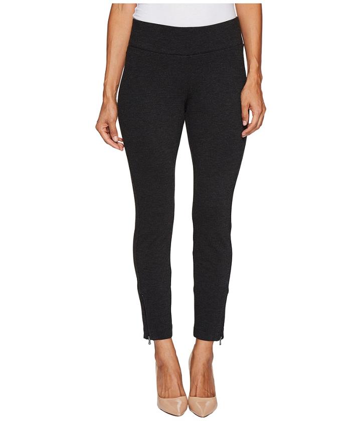 Nydj Petite - Petite Pull-on Legging Pants W/ Ankle Zip In Charcoal