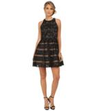 Aidan Mattox - Sleeveless Lace Cocktail Dress W/ Illusion