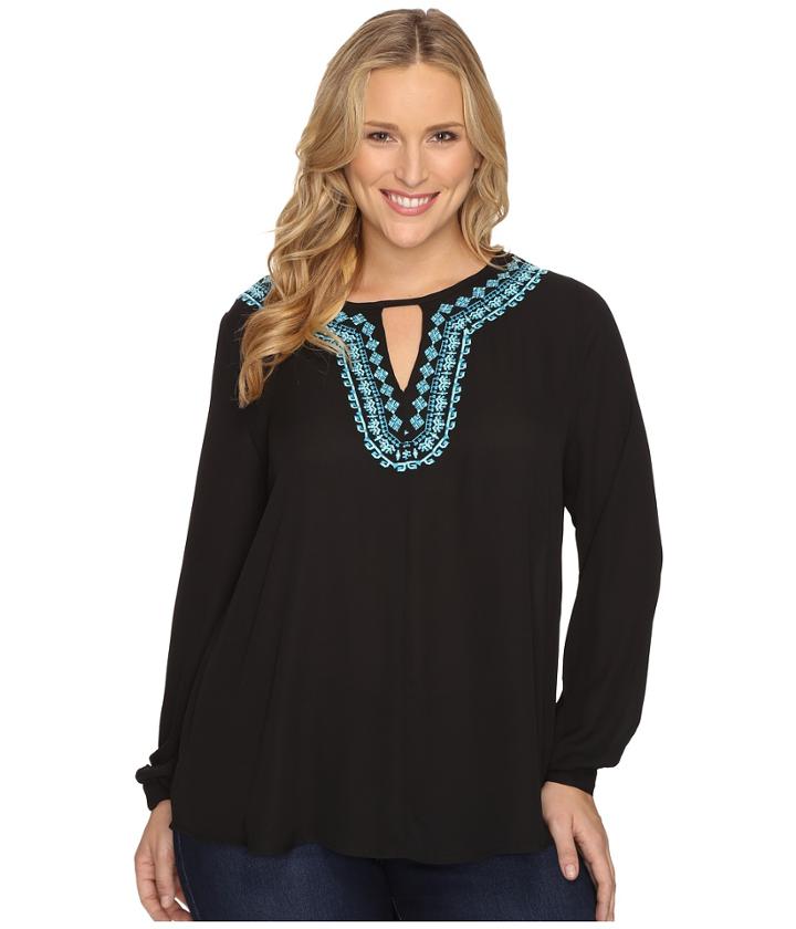 Stetson - Plus Size Poly Crepe Peasant Blouse