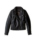 Blank Nyc Kids - Vegan Leather Moto Jacket In Black Cat