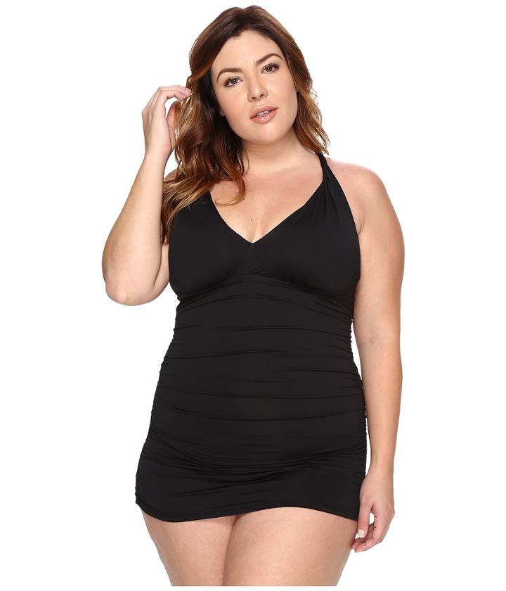 Lauren Ralph Lauren - Plus Size Plunge Halter Mio One-piece