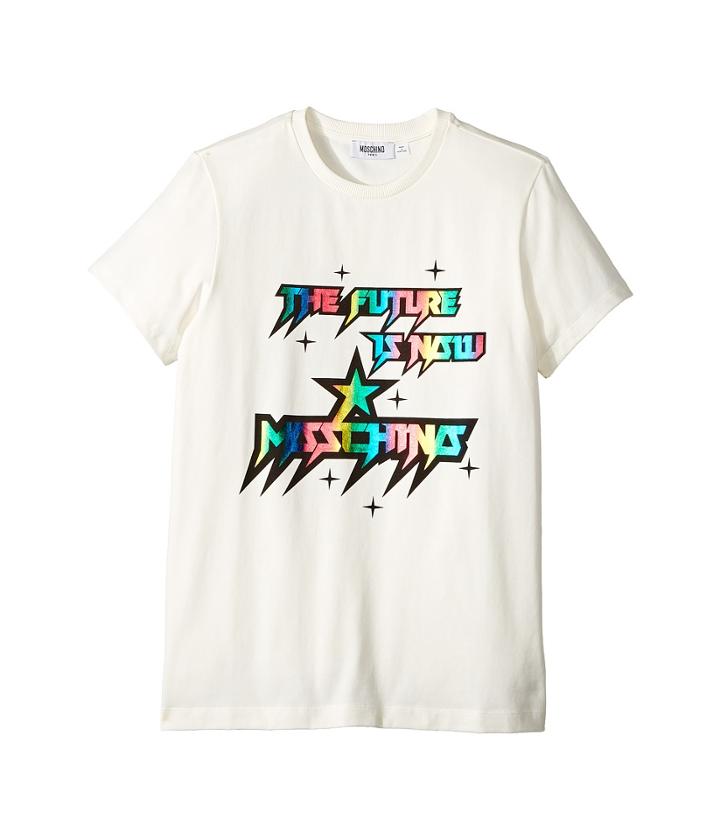 Moschino Kids - Short Sleeve 'the Future Is Now' Logo T-shirt