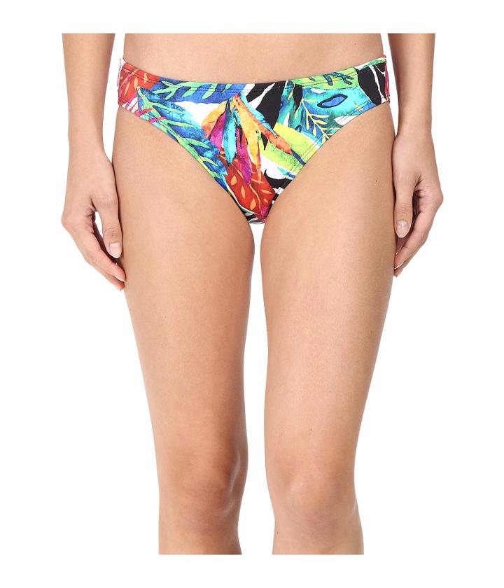 Lauren Ralph Lauren - Rainforest Tropical Print Hipster Bottom W/ Classic Logo Plate