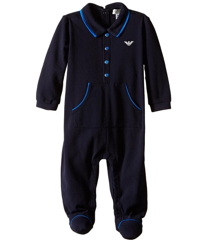 Armani Junior - Navy Footie With Collar